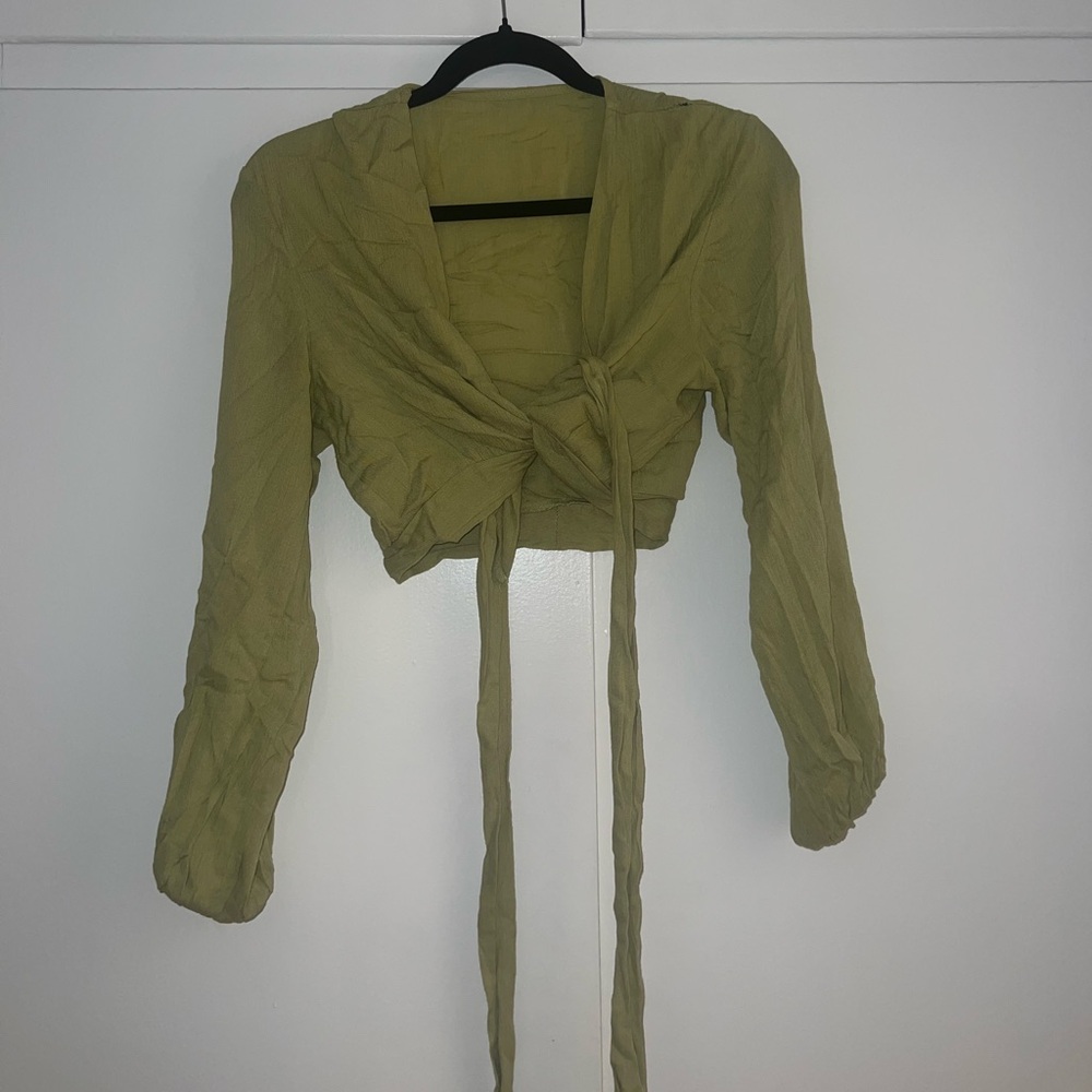 Light Green Women's Wrap Top